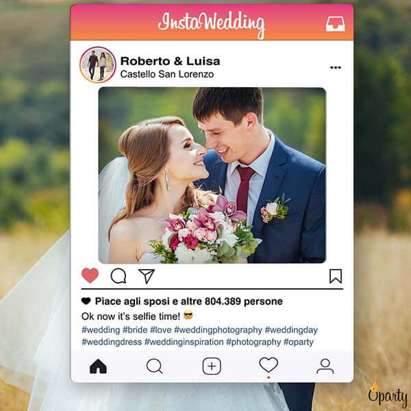 Cornice Photo Booth Personalizzata LOVE WEDDING 